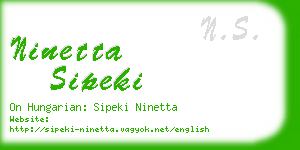 ninetta sipeki business card